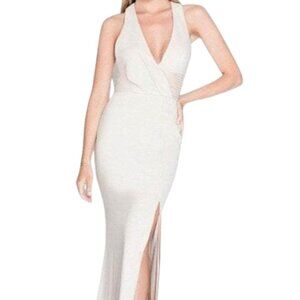 NWT Terani Couture 1811E6103 Jersey Evening Dress Bisque Size 6
